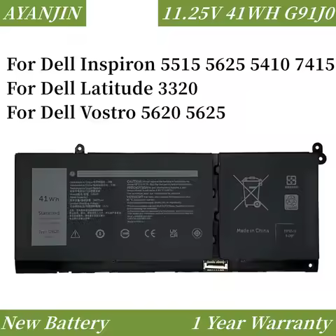 New G91J0 V6W33 Battery For Dell Inspiron 15 3511 3515 3520 13 5310 5320 5330 5410 5415 Latitude 332