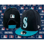 Seattle Mariners MLB New Era  Baseball Cap  Men's Navy/Green 9Fifty Evergreen Snapback Sunshade Cap,
