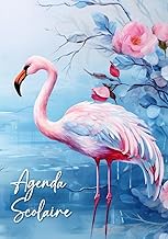 Agenda Scolaire 2025 2026 Flamant rose: Organisateur et Planificateur Journalier | 2 Jours Par Page 
