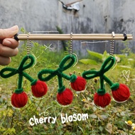 GANTUNGAN Cherry Blossom Keychain Cherry Blossom Pipe Cleaner Keychain/ Cherry Blossom Wire Keychain