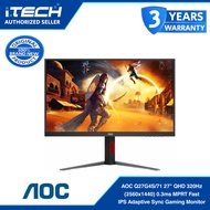 AOC Q27G4S/71 27" QHD 320Hz (2560x1440) 0.3ms MPRT Fast IPS Adaptive Sync Gaming Monitor
