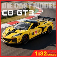 KLT 1:32 Corvette C8 ZR1X GT3 Diecast Model Car Alloy Cars Toys Collection Gift For Kids Boy Girl