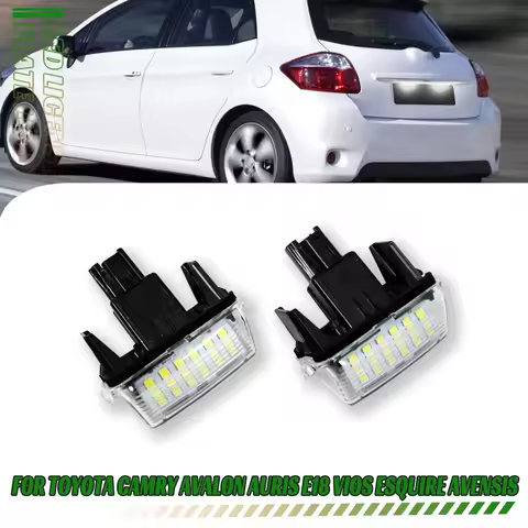 2Pcs LED License Number Plate Light Lamps for Toyota Camry Avalon Auris E18 Vios Esquire Avensis Esq