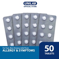 Unilab Allerta 10mg 50 Loratadine Tablets - For Fast Non-Drowsy Relief From Allergy and Its Symptoms