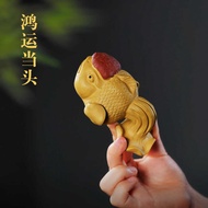 Yixing Zisha Tea Pet Fish Tea Play Lucky Dangtou Golden Arowana Sculpture Tea Ceremony Ornaments Cre