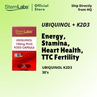 StemLabs Ubiquinol CoQ10 100MG Plus K2D3 30'S