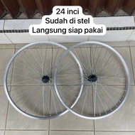 Wheelset Velg Sepeda 24 inch MTB BMX Alloy Rims