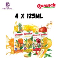 Qwench Fruit Juice Fruit Drink - Orange/ Mango/ Pineapple/ Apple (4x125ml)