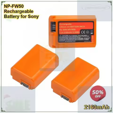 2160mAh NP-FW50 NPFW50 Rechargeable Battery for Sony A6000 A6400 A6500 A6300 A7 A7II A7RII A7SII A7S