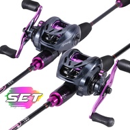 Sougayilang【COD】UL fishing rod Joran pancing 6FT/7FT and 8+1BB fishing reel pancing 1set lengkap kua