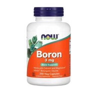 Now Boron硼 3 mg  250粒