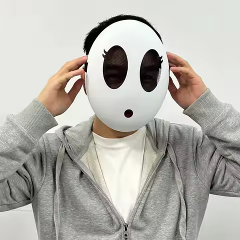 Halloween Masque de jeu Shy Guy Bros pour adultes, masque de tique promulgué, cosplay drôle, mignon,