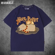 👕🎁🎀Harry Potter เสื้อยืดแขนสั้นผ้าฝ้ายแท้คู่รัก Capybara อินเทอร์เน็ตคนดังการ์ตูนผู้ชายและผู้หญิง