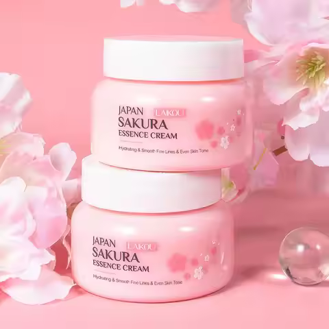 2pcs LAIKOU Japan Sakura Essence Face Cream Cherry Blossom Smoothing Facial Cream Moisturizing Hydra