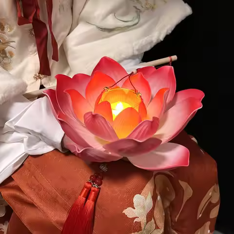 Mid-Autumn Festival Lotus Lantern DIY Material Pack Kit Chinese Handheld Chinese Lamp Festival Lotus