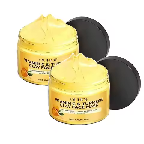 Turmeric Vitamin C Clay Mask Clay for Dull & Blemish-Prone Skin, Deep Cleansing Facial Mask, Face Ma