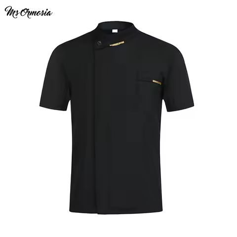 MSORMOSIA quality Chef Waiter Uniform Short Sleeve Kitchen Restaurant Cook Chef Jaket Shirt Breathab