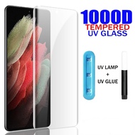 For Samsung Galaxy S21 S22 S23 Ultra S10 S8 S9 S20 Note 20 10 Plus 9 8 HD Tempered Glass Screen Protector UV Liquid Glue
