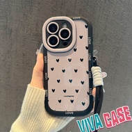 Black Base Ink Point Small Heart Cartoon Durable Soft And Wave Compatible For OPPO case - A15 A16 A1