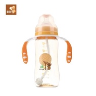 🚓HITO Realistic NipplePPSUSafe and High Temperature Resistant180Anti-Fall Handle Straw Baby Bottle330ML