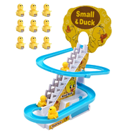 SIRENXI Phim hoạt hình Đồ chơi vịt con leo cầu thang Sáng tạo Dễ thương Đồ chơi tàu lượn siêu tốc vị