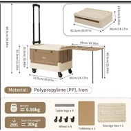 NATUREHIKE 42L Folding Storage Capacity Box Cases Trolley with Side Table 3 Sides Camping Organizer 