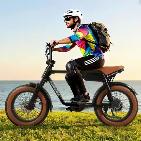 Cmaccwheel K20 20 * 4.0 "brown thick tire spoke wheel, adult electric bicycle 950W peak, 48V 15AH ad