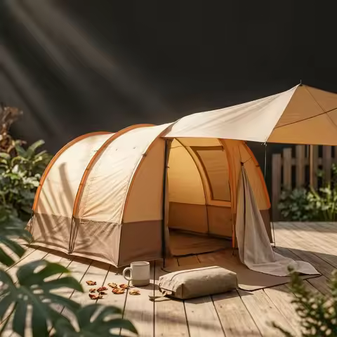 Tunnel Camping Tent Zippered Entrance Tunnel Tent Outdoor Shelter Waterproof Weather Resistant