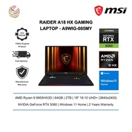 MSI Raider A18 HX A9WIG-085MY 18" UHD+ Gaming Laptop ( NVIDIA® GeForce RTX™ 5080, Ryzen 9 9955HX3D, 