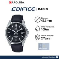Jam Tangan Pria Casio Edifice EFV-150L-1A Analog 3 Jarum Black Dial Black Leather Strap