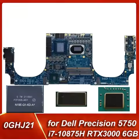 0GHJ21 GHJ21 For Dell Precision 5750 Laptop Motherboard System Mainboard Onboard CPU 18835-1 i7-1087