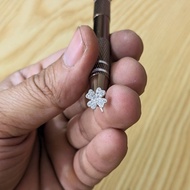 4-leaf clover silver nose ring with stones