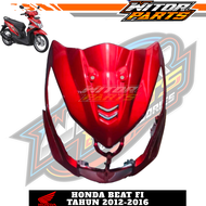 Cover Body Depan Honda Beat Fi Merah 2012 2013 2014 Non Esp ( Batok Depan Tameng Depan Spakbor Depan ) Body Halus Depan Beat Fi 2012 - 2014 Merah / Paket Cover Depan Beat Fi Merah / Tameng Dasi Spakbor Depan Batok Depan Merah 2012 2013 2014 Starter Kasar