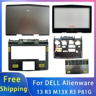 New For Dell Alienware 13 R3 / M13X R3 P81G;Laptop Accessories Lcd Back Cover/Palmrest/Bottom With LOGO 02G58H 03JTWK