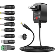 ZOZO Universal AC/DC Adapter 12W 3V 4.5V 5V 6V 7.5V 9V 12V Switching Power Supply Charger with 8 Tip