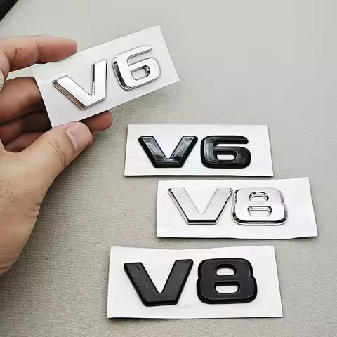 3D ABS Black Logo V6 V8 Leters Car Fender Side Sticker Emblem For Mercedes Menz AMG GT S500 GLE450 G