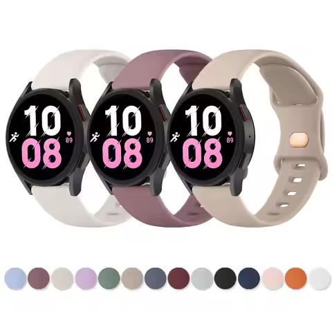 20mm Silicone Band For Samsung Galaxy Watch 4 6 classic/Watch 3 4 5 6 5Pro 45mm/Galaxy Watch 42mm/Ac