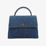 CHANEL Vintage Blue Denim kelly Handbag