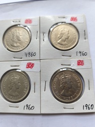 （ 1960年）香港一元硬幣共4個.