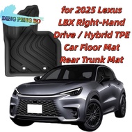 for 2025 Lexus LBX Right-Hand Drive / Hybrid TPE Car Floor Mat Rear Trunk Mat  All-Weather Non-Slip 