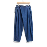 江戶勝 日系 男裝 寬腰綁繩錐形牛仔褲(酵洗藍) #褲子#牛仔褲