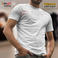 RIANS PREMIUM WHITE 190gsm Cotton Round Neck T-Shirt Short Sleeve Men Woman