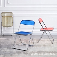 Trendy folding chair, acrylic transparent chair, ghost dining chair ins Plastic crystal chair for cl
