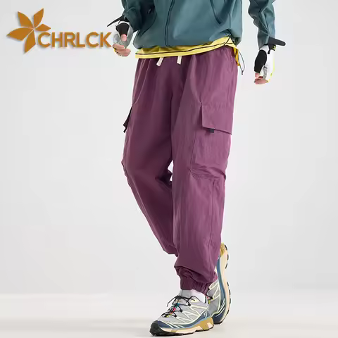 CHRLCK Men's Water-repellent Hiking Cargo Pants Breathable Fashion Cargo Pants Autumn Trousers Fishi