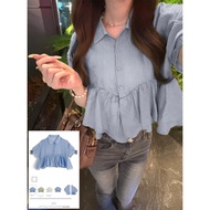 SEVEN | Japan • GRL • Tulle Wave Ruffled Shirtღ