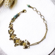 VIIART。生如夏花-綠。綠松石鍍14K復古金黃銅雙層手鍊