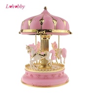 Lohobby Carousel Music Box 7  LED  Rotating  Carousel Horse Music Box Kids Girls Baby Birthday Gift