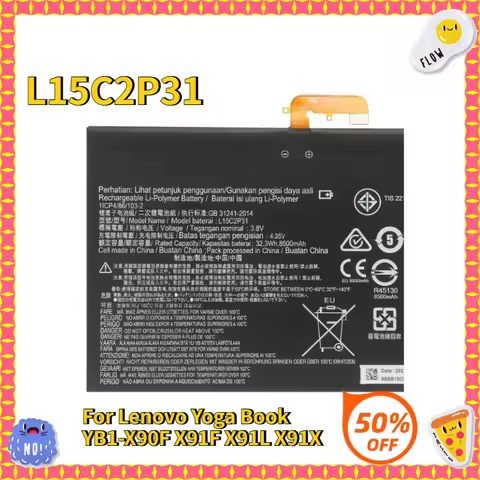 3.8V 8500mAh L15C2P31 For Lenovo Yoga Book YB1-X90F X91F X91L X91X Replacement Battery Brand-New Com
