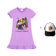 Encanto สาวแขนสั้นชุดนอนฤดูร้อนหวานแฟชั่นบ้านชุดเกาหลีคอกลมเหมนัวเนียชุด N1593A เด็กเสื้อผ้า