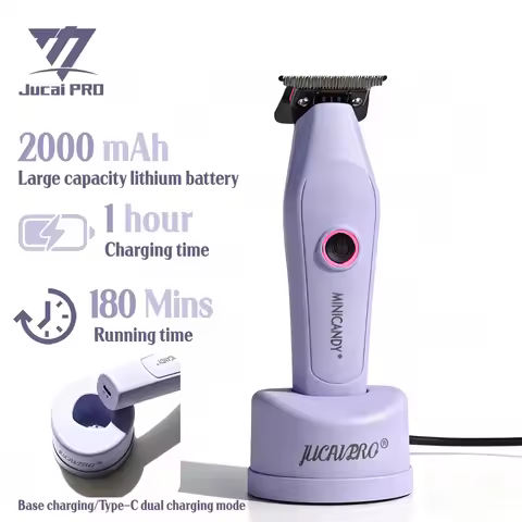 Purple JC08 Professional Hair Trimmer 7200RPM Brushless Motor Electric Hair Clipper Barber Shop Mach